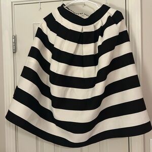 Black and White Striped Women's Skirt